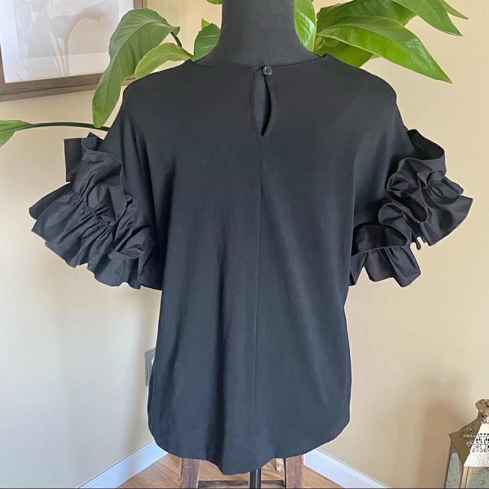 𝅺Drew Black Ruffle Sleeve Top - Picture 6 of 10